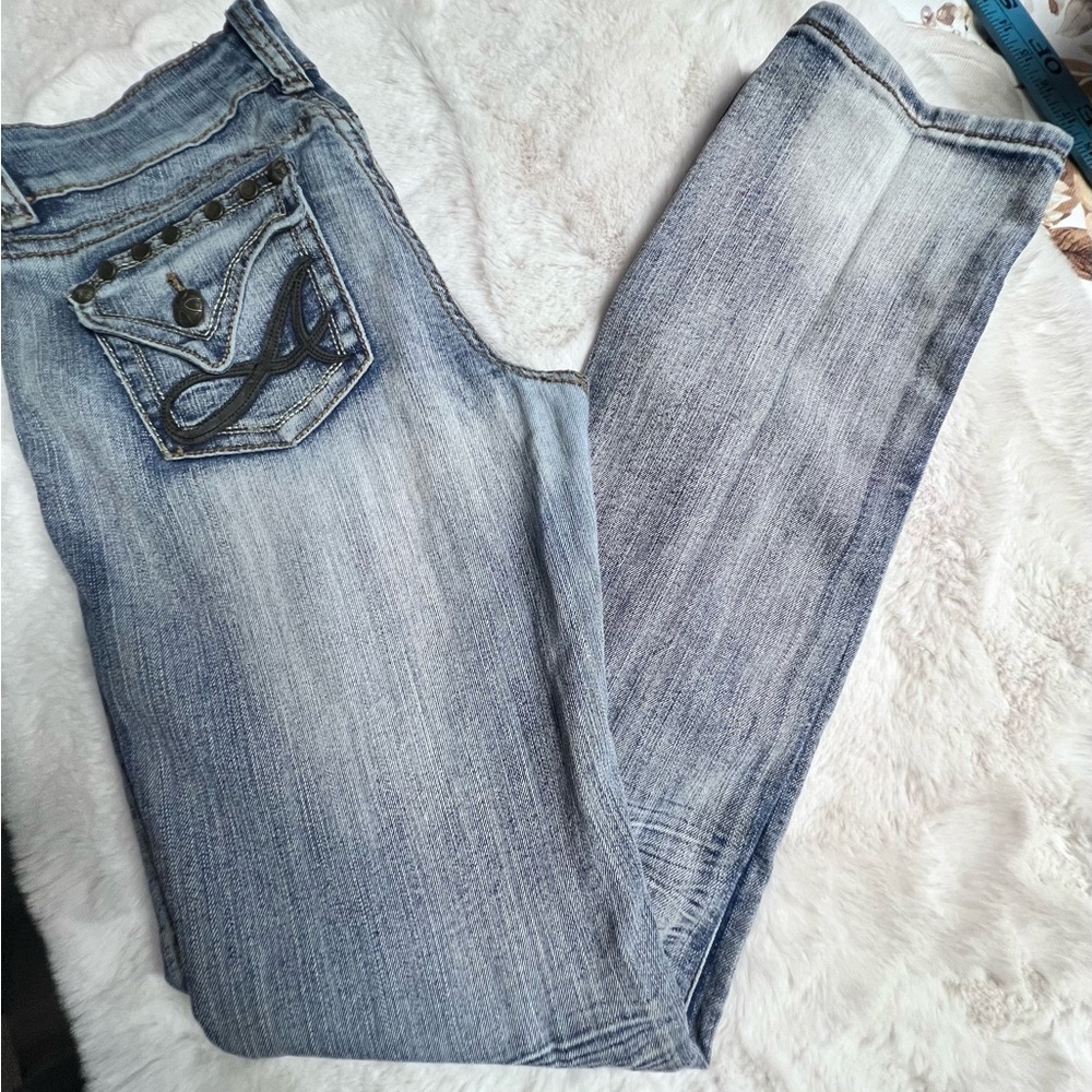 Antique Denim Blue Straight Leg Jeans